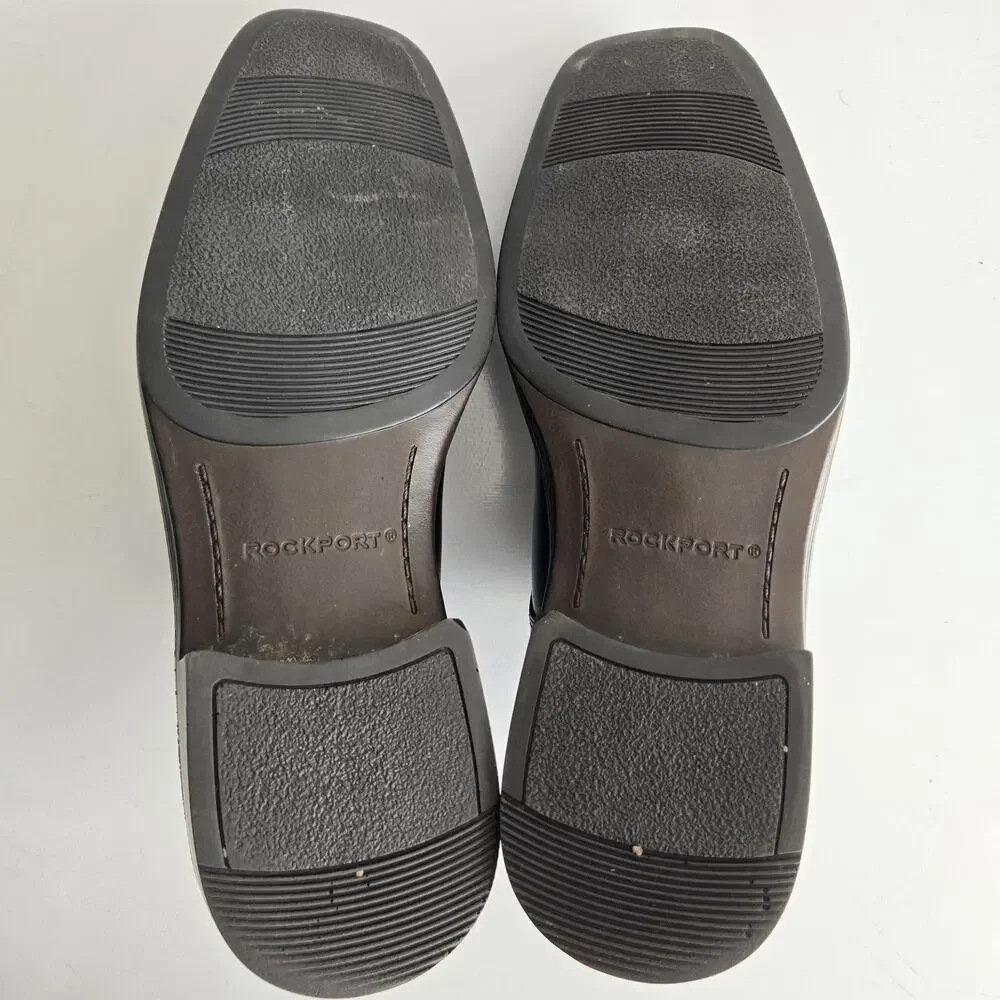 Rockport Oxford‎ Dress Shoes Lace Up 9M Black Leather Square Toe Tailored